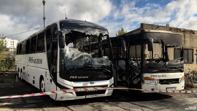 Fot. Wojciech Ochrymiuk [Radio Szczecin] Policja: pożar autobusów to nie było podpalenie [ZDJĘCIA]