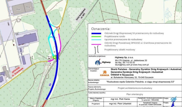 Plan orientacyjny Węzła Goleniów Południe. Mat. GDDKiA Wiadukty na węźle Goleniów Południe zostaną wyburzone [ZDJĘCIA]