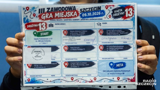 Fot. Robert Stachnik [Radio Szczecin] Uczestnicy Zawodowej Gry Miejskiej odwiedzili Radio Szczecin [ZDJĘCIA]