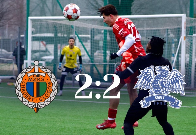 Piłkarze Świtu zremisowali z pierwszoligowym Chrobrym w Głogowie 2:2 w sparingowym meczu rozegranym w formule 2x60 minut.