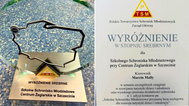 Schronisko młodzieżowe działające przy Centrum Żeglarskim otrzymało wyróżnienie.
