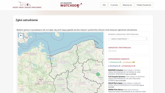 Powinni je kontrolować, a tymczasem niejednokrotnie sami w nich pracują - organizacja walcząca o jawność życia publicznego WATCHDOG POLSKA chce wziąć pod lupę radnych, wykonujących obowiązki dla spółek należących do miast i gmin tworząc specjalny portal.