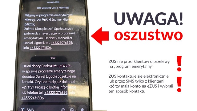 Ostrzeżenie dla klientów Zakładu Ubezpieczeń Społecznych: oszuści ponownie podszywają się pod pracowników ZUS-u.