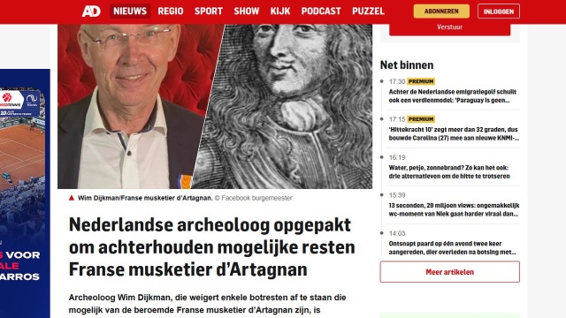 Sensacyjne odkrycie archeologiczne, które przerodziło się w aferę kryminalną i polityczną. Tak we Francji komentowana jest sprawa szkieletu, który może należeć do dArtagnana - pierwowzoru bohatera słynnej powieści Aleksandra Dumasa Trzej muszkieterowie