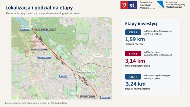 Powstanie nowa ścieżka rowerowa w Alei Wojska Polskiego Szczecinie, łącząca węzeł przesiadkowy Głębokie z placem Szarych Szeregów.