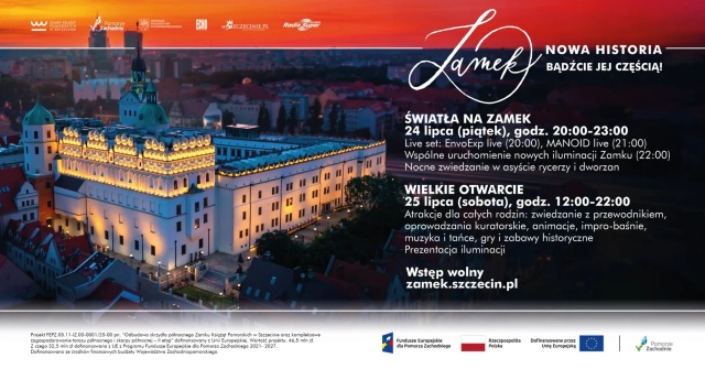 Zamek Książąt Pomorskich w piątek rozbłyśnie. Zakończyły się prace nad nową iluminacją, która podkreśli piękno Zamku, elewacji od strony Tarasu Południowego, Tarasu Wschodniego i Tarasu Północnego z Wieżą Dzwonów.