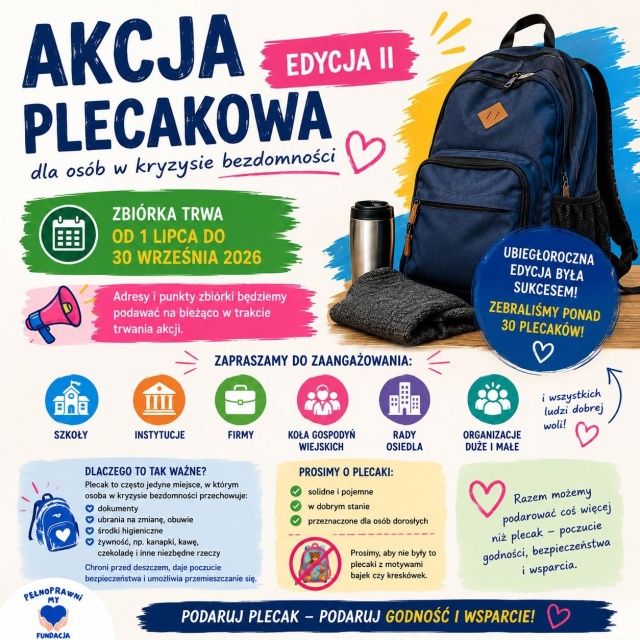 Zbiórka plecaków dla dorosłych. "To jest taki dom przenośny"