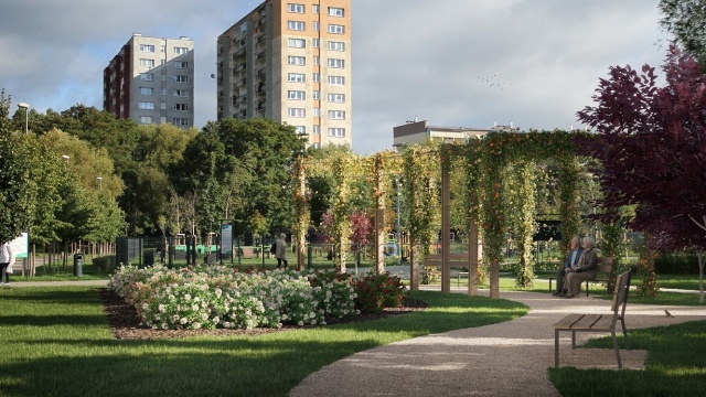 Nowe alejki, trasy rowerowe, place zabaw i dodatkowa zieleń - będzie kolejny etap budowy parku na Osiedlu Zawadzkiego w Szczecinie. Zaplanowano budowę alejek spacerowych i trasy rowerowej. Wykonane zostaną trzy nowe pergole.