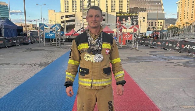Mateusz Wesołowski zdobył tytuł mistrza świata podczas zawodów Firefighter Combat Challenge World Championship w Las Vegas.