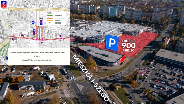 Całkowitego zamknięcia ulicy Ku Słońcu powinni spodziewać się kierowcy, którzy w niedzielę planują wybrać się w okolice Cmentarza Centralnego w Szczecinie.