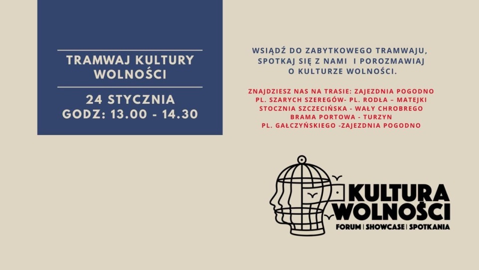 Tramwaj Kultury Wolności przejedzie ulicami Szczecina
