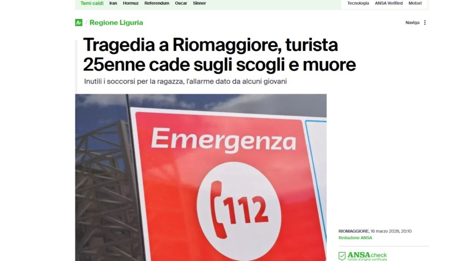 Włochy. 25‑letnia turystka z Polski zginęła, gdy poślizgnęła się na skałach