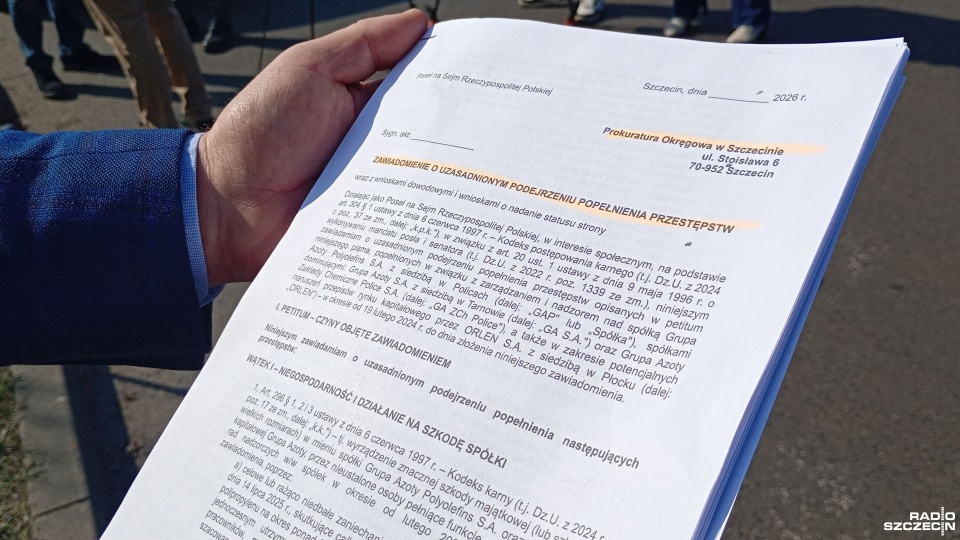 Posłowie PiS z regionu złożyli zawiadomienie do prokuratury ws. Polimerów Police