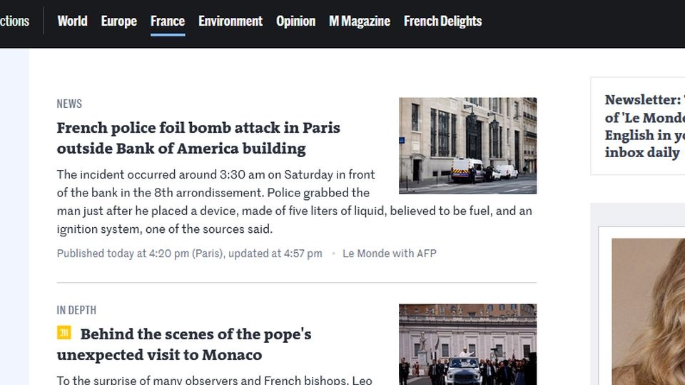 Według AFP do zatrzymania doszło około godz. 3:30, gdy zamachowiec próbował podłożyć bombę przy wejściu do Bank of America przy rue de la Boetie w zachodniej części centrum Paryża. źródło: lemonde.fr