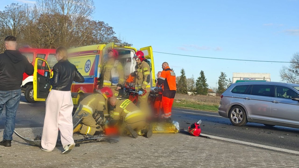 Wypadek na S3. Lądował śmigłowiec LPR [ZDJĘCIA]