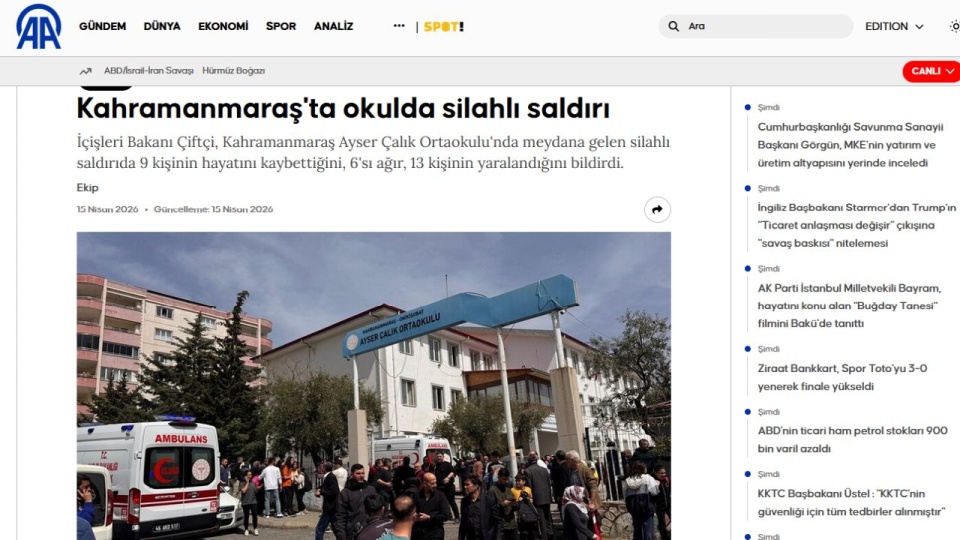 Dwie strzelaniny w szkołach na południu Turcji