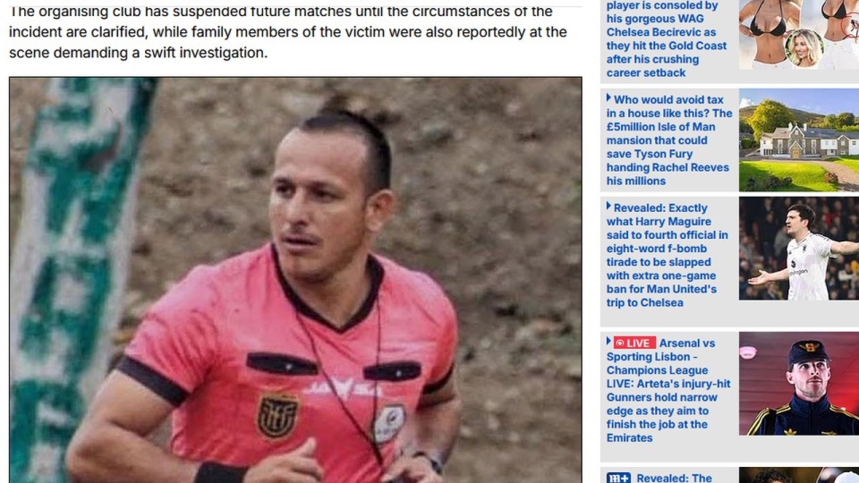 Napastnicy wdarli się na murawę w trakcie spotkania i oddali śmiertelne strzały - podał dziennik "Daily Mail”. źródło: www.dailymail.co.uk