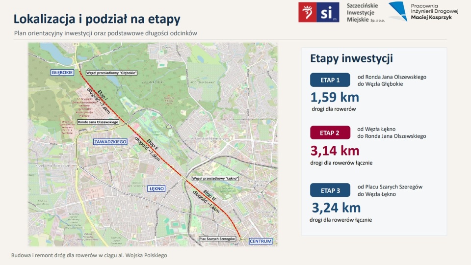 Aleja Wojska Polskiego w Szczecinie ze ścieżką i buspasem