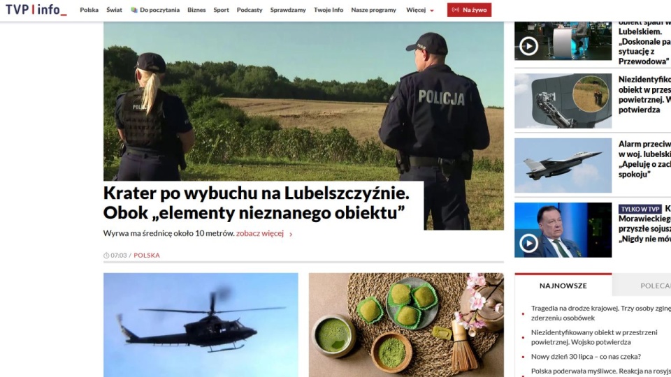 Wojsko bada upadek niezidentyfikowanego obiektu [WIDEO]