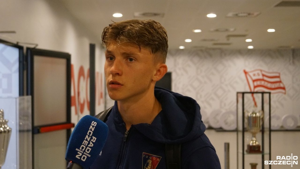 Od pierwszej minuty na boisku pojawił się 19-letni Maciej Wojciechowski. Fot. Adam Wosik [Radio Szczecin]