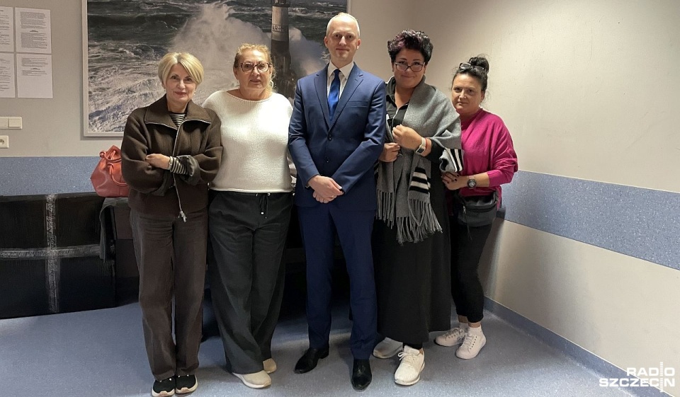 Stowarzyszenie WKS Sławoszewo i radny gminy Dobra Łukasz Bojanowski, Fot. Katarzyna Filipowiak [Radio Szczecin]