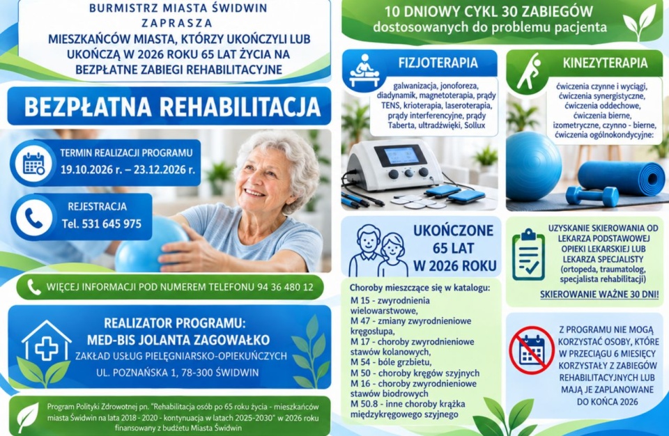 Darmowe zabiegi w Świdwinie